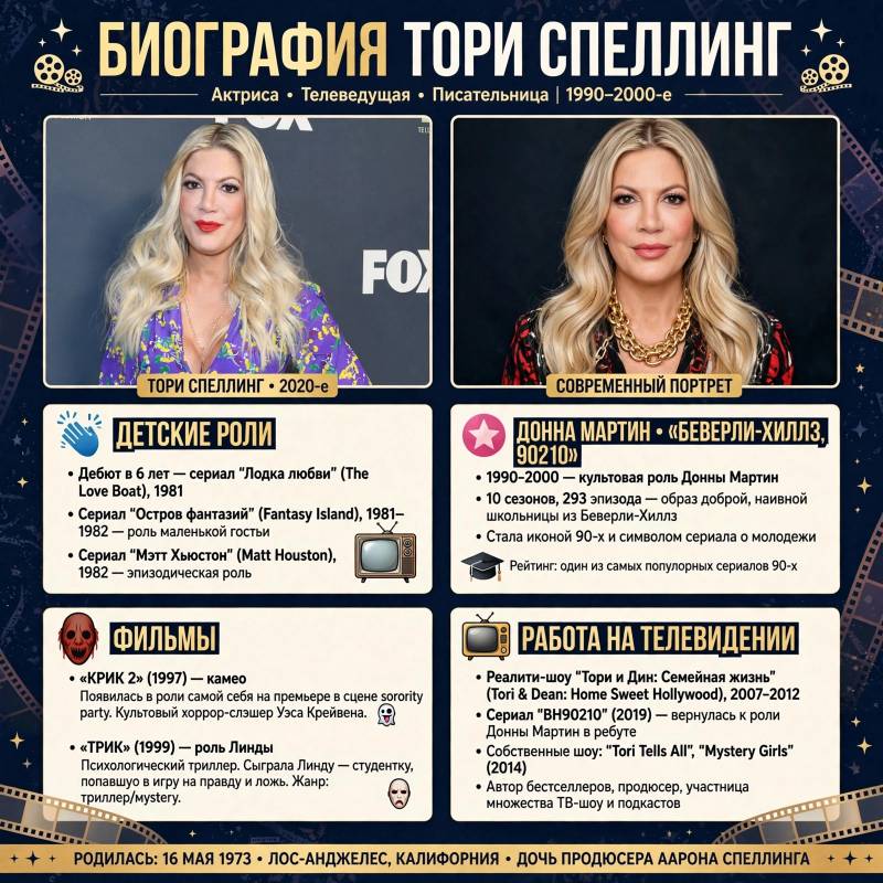 Биография Тори Спеллинг: главные роли и путь в кино