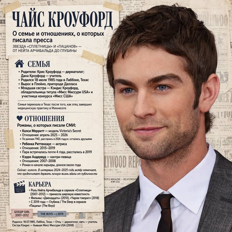 Чейс Кроуфорд: фильмы, личная жизнь и путь от «Сплетницы» до «Пацанов»