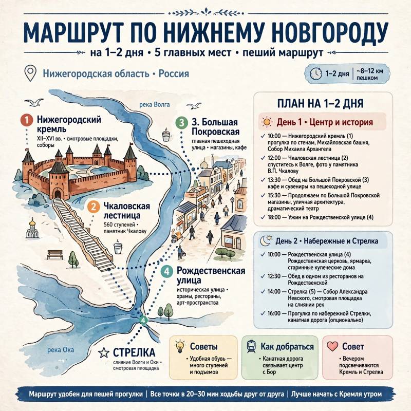 Что посмотреть в Нижнем Новгороде: маршрут по кремлю, набережным и старым улицам