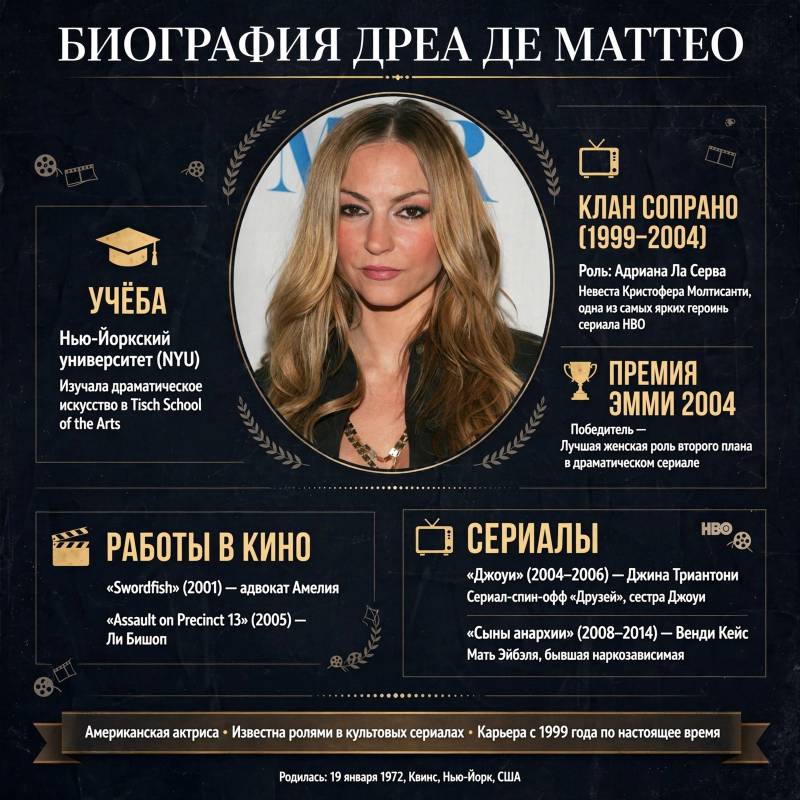 Дреа де Маттео: биография, главные роли и путь в кино