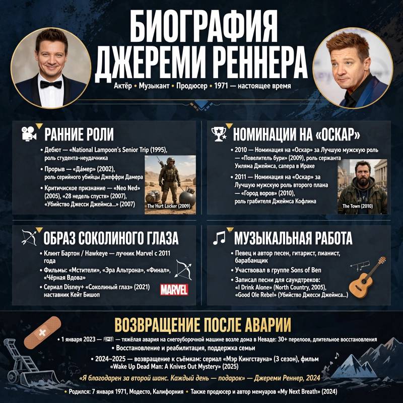 Джереми Реннер: путь от небольших ролей до мировой славы