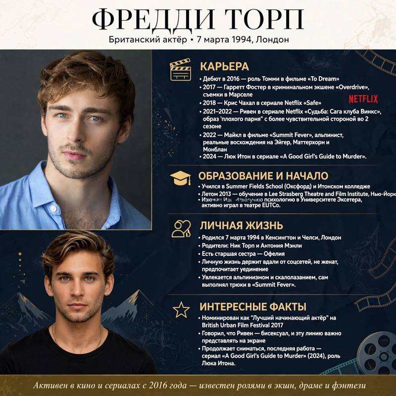 Фредди Торп: биография актера, главные роли и что известно о его личной жизни