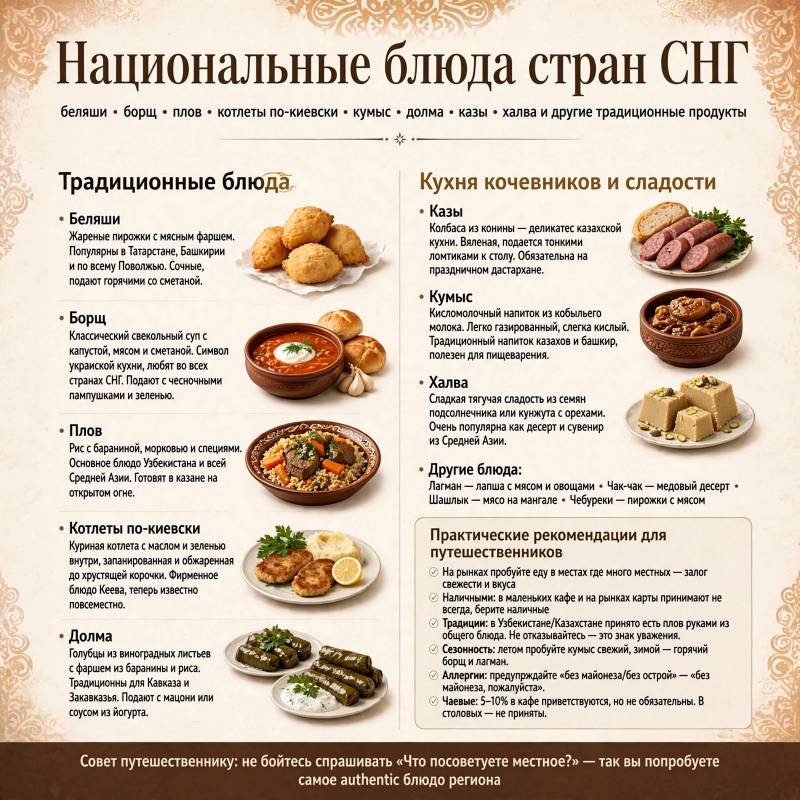 Гастрономический туризм: главные национальные блюда стран СНГ, которые обязан попробовать каждый путешественник