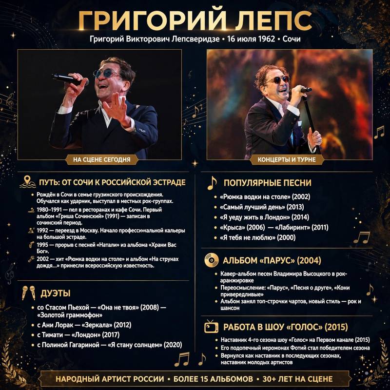 Григорий Лепс: песни, карьера и факты о певце