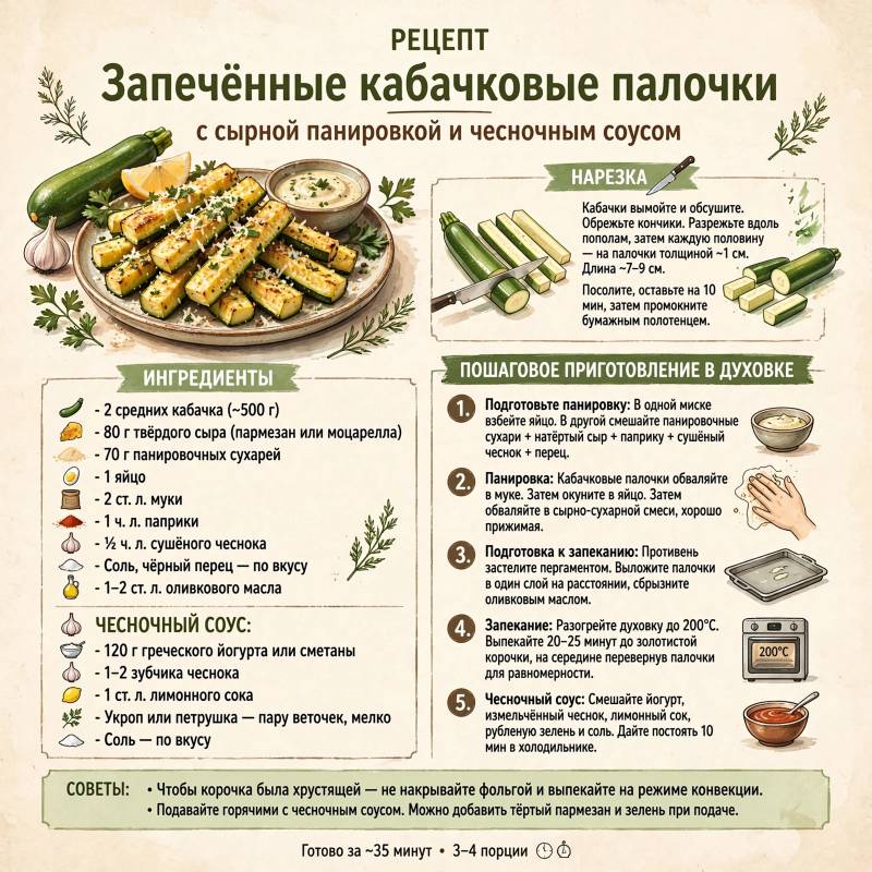 Хрустящие кабачковые палочки в духовке: рецепт закуски с сырным соусом