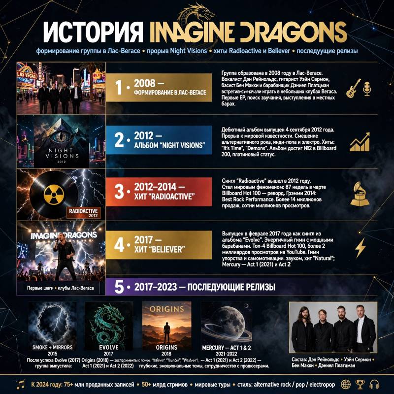 Imagine Dragons: путь от клубов Лас-Вегаса к мировым хитам
