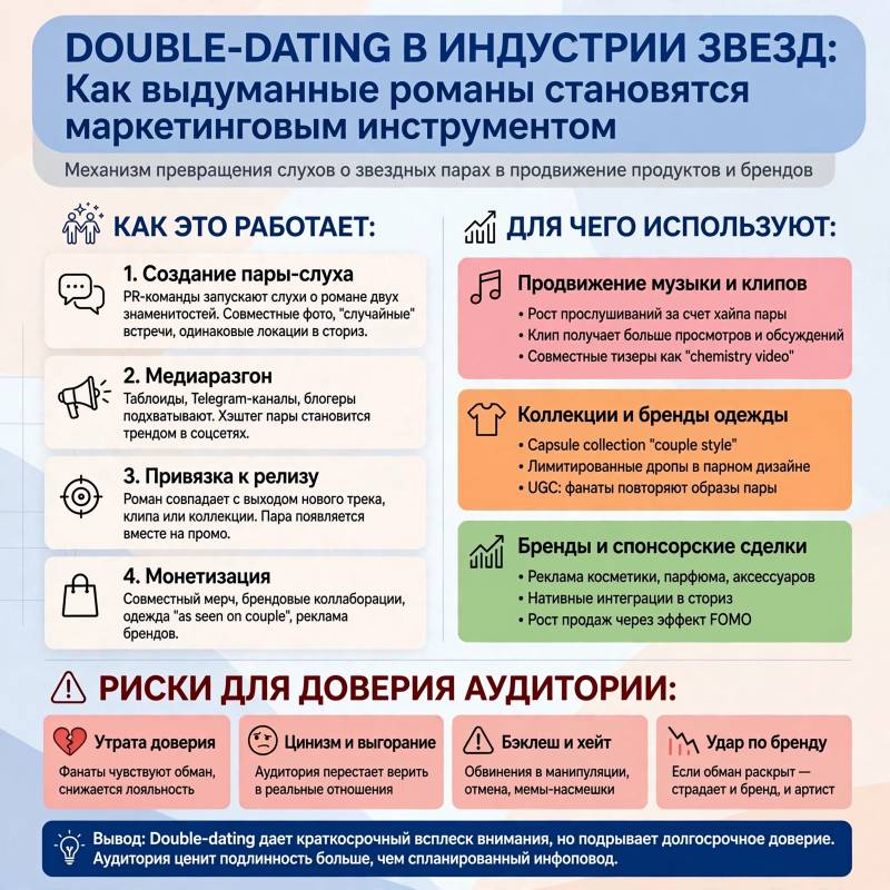 Индустрия double-dating: как постановочные романы звезд продвигают музыку и одежду