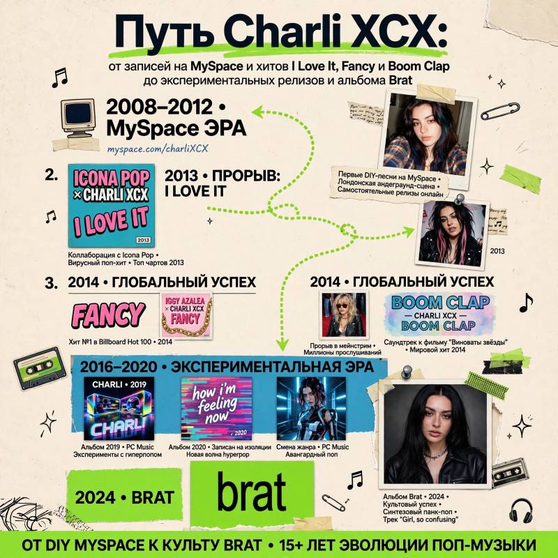 Как Charli XCX пришла к успеху: от MySpace до Brat