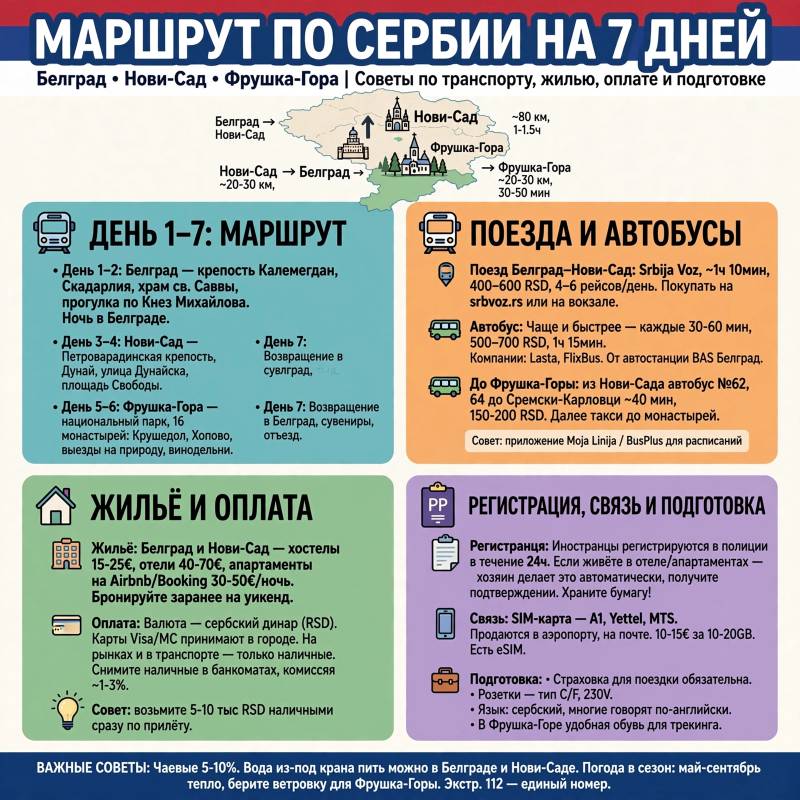 Как организовать путешествие по Сербии: маршрут, транспорт и полезные детали