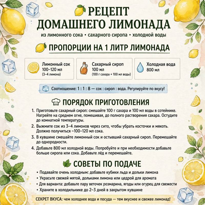 Как приготовить летний лимонад: проверенный рецепт и полезные советы
