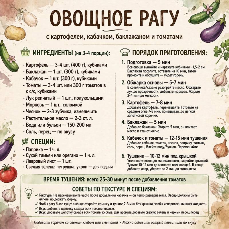 Как приготовить овощное рагу: проверенный способ и советы