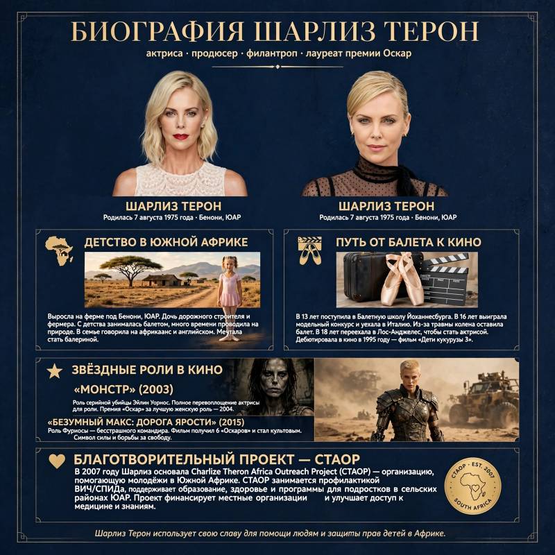 Как Шарлиз Терон покорила весь мир: биография актрисы, которая не боится меняться