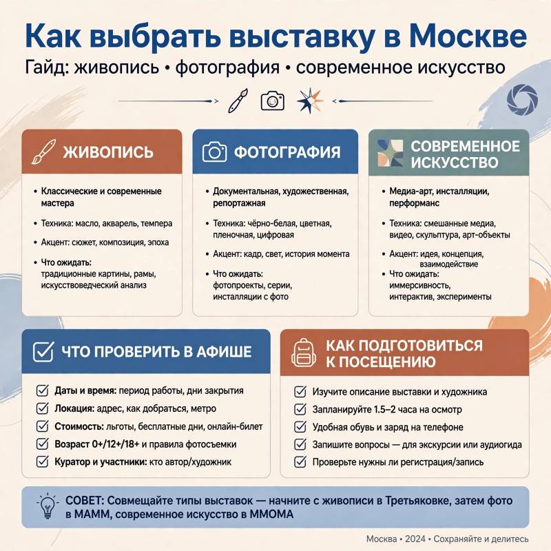 Как выбрать выставку в Москве: живопись, фотография или современное искусство