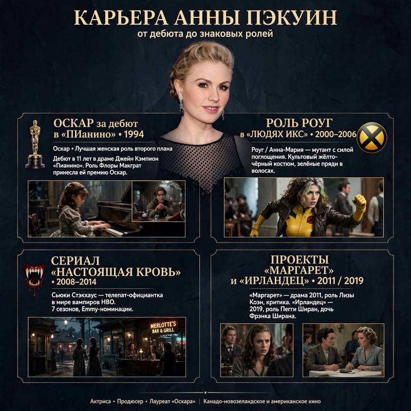 Карьера Анны Пэкуин: от «Пианино» до «Настоящей крови»