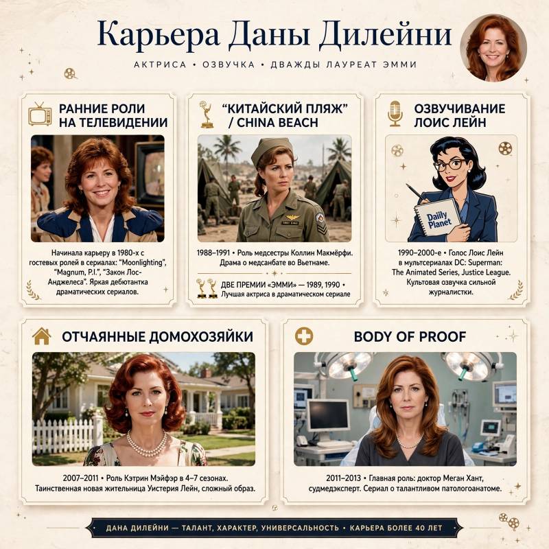 Карьера Даны Дилейни: от первых ролей до «Китайского пляжа» и «Отчаянных домохозяек»