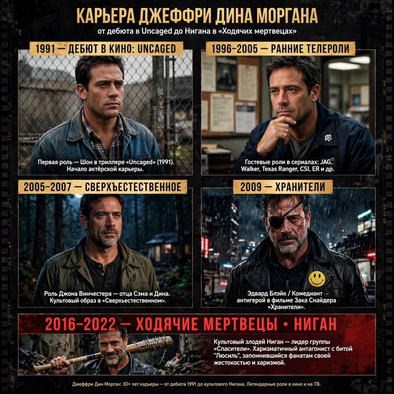 Карьера Джеффри Дин Моргана: от первых ролей до «Ходячих мертвецов»