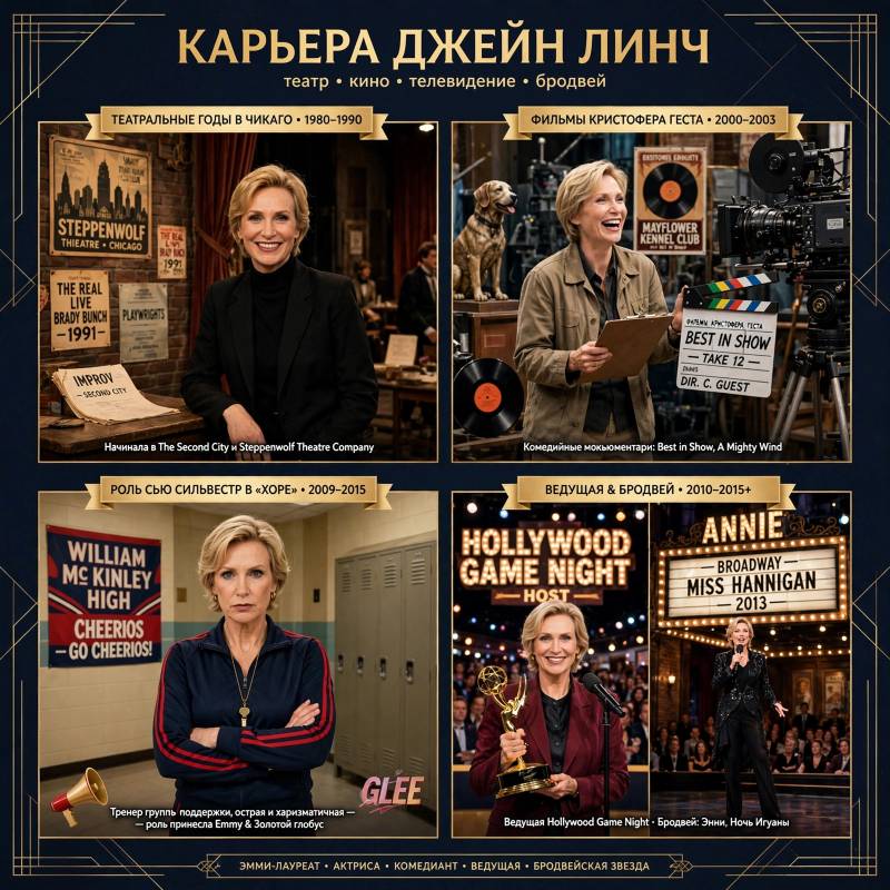 Карьера Джейн Линч: от чикагской сцены до «Хора» и больших телепроектов