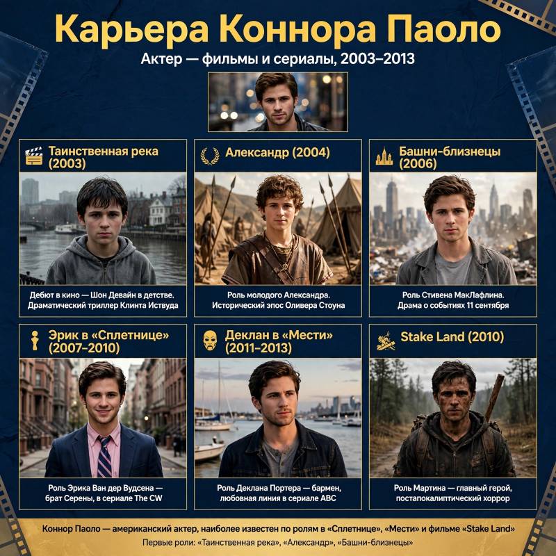 Карьера Коннора Паоло: от первых ролей до «Сплетницы» и «Мести»