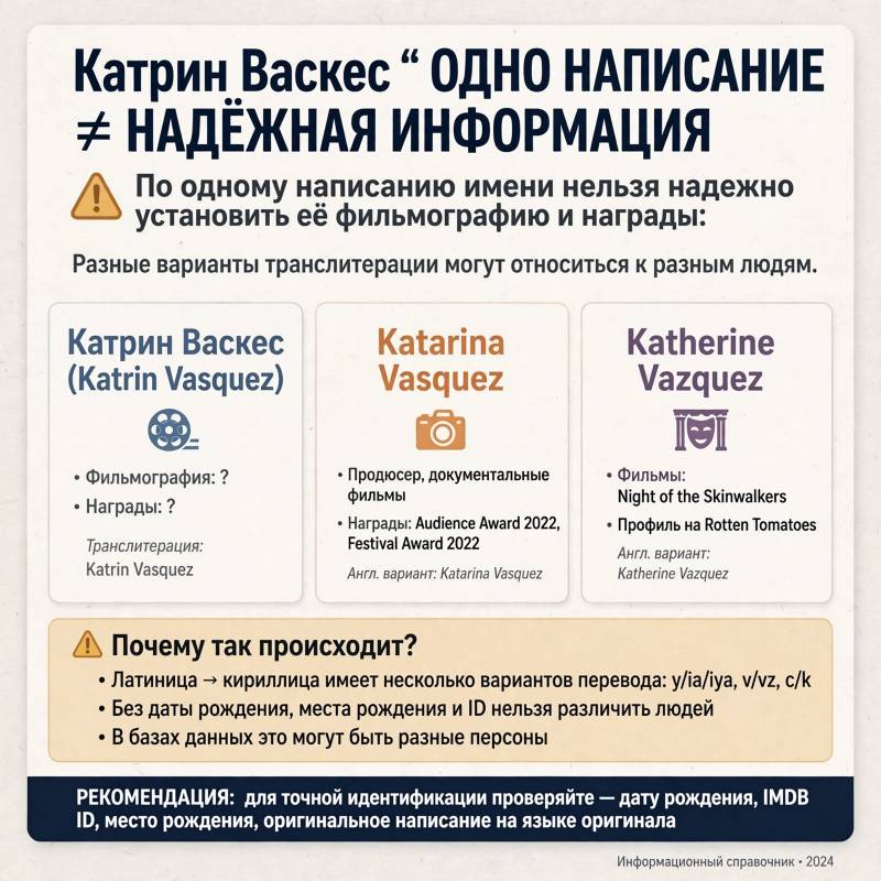 Катрин Васкес в кино: почему заметные роли трудно подтвердить