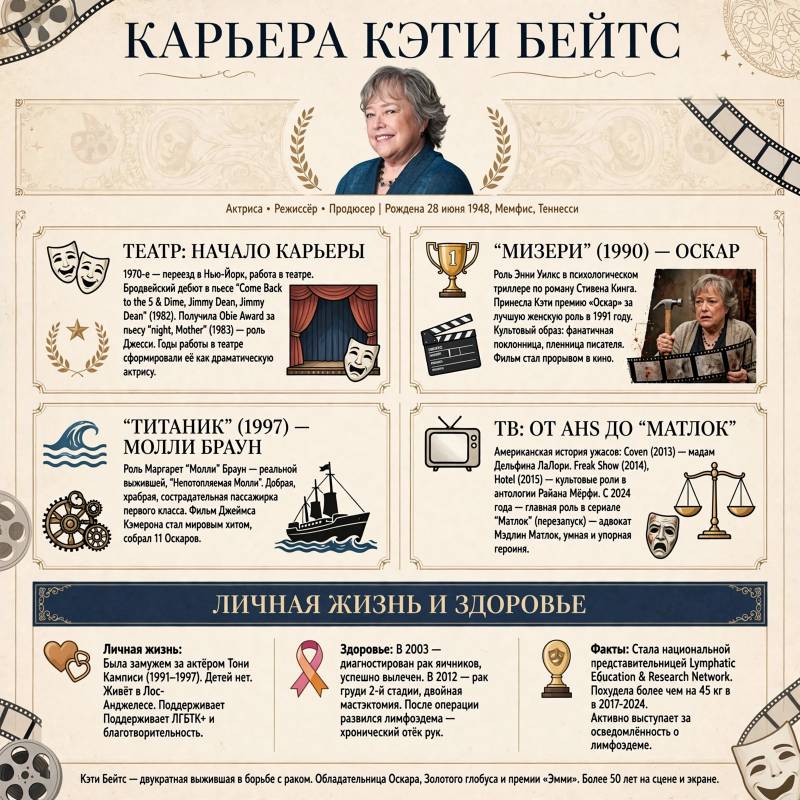 Кэти Бейтс: фильмы, личная жизнь и ключевые этапы карьеры