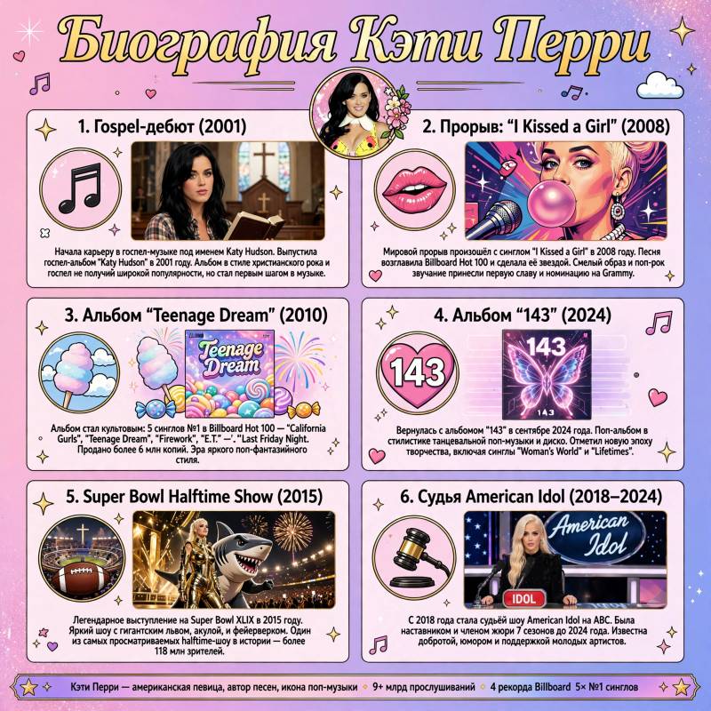 Кэти Перри: биография, главные песни и достижения