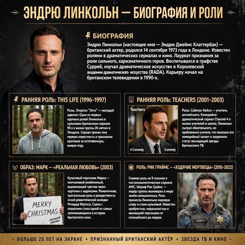 Кто такой Эндрю Линкольн: лучшие роли и факты биографии