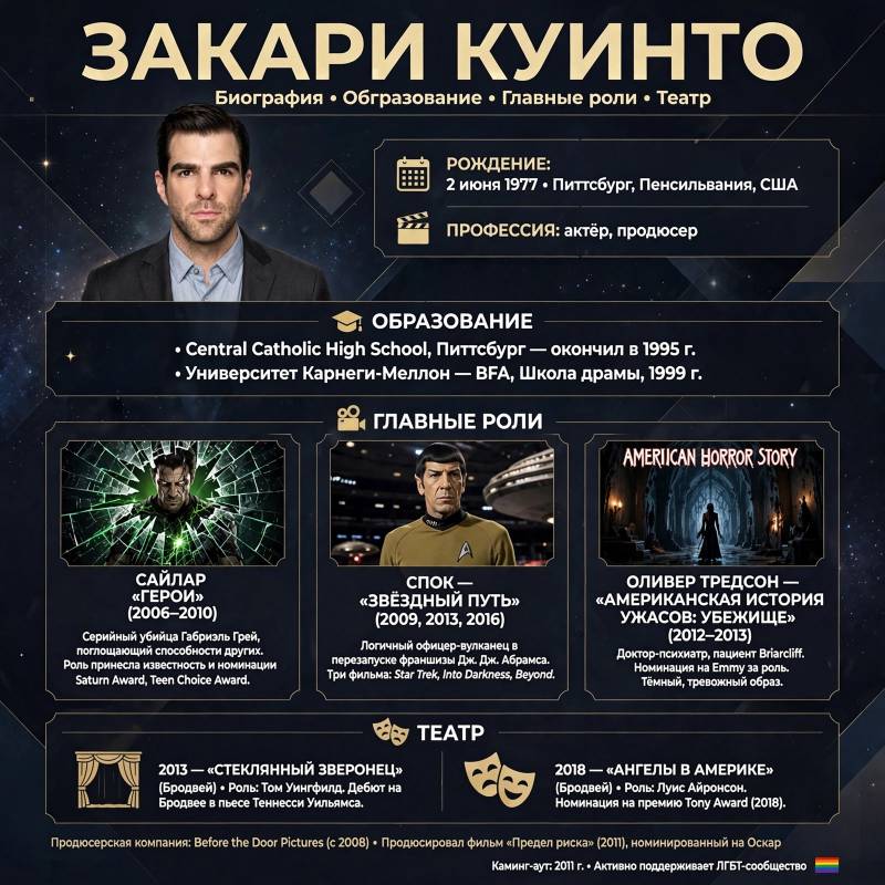 Кто такой Закари Куинто: биография и лучшие роли актёра