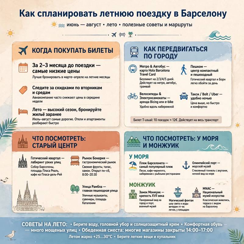 Летняя Барселона: как спланировать поездку и что увидеть