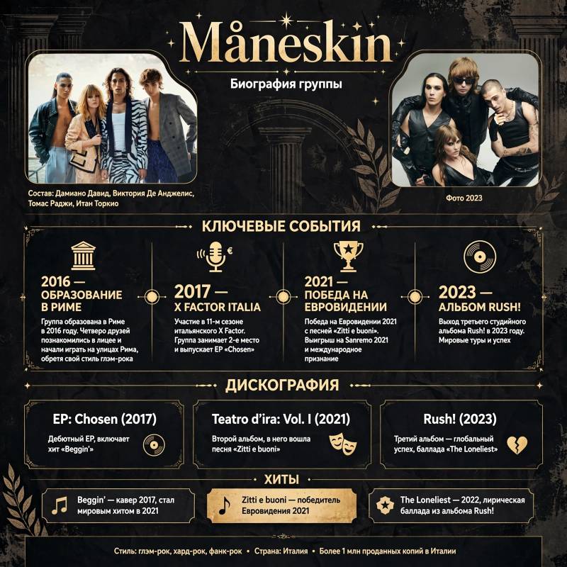 Måneskin: биография группы, главные песни и достижения