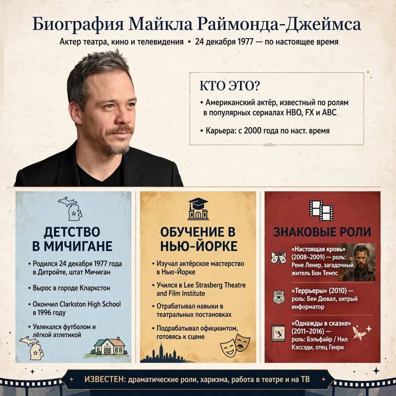 Майкл Раймонд-Джеймс: биография, главные роли и путь в кино