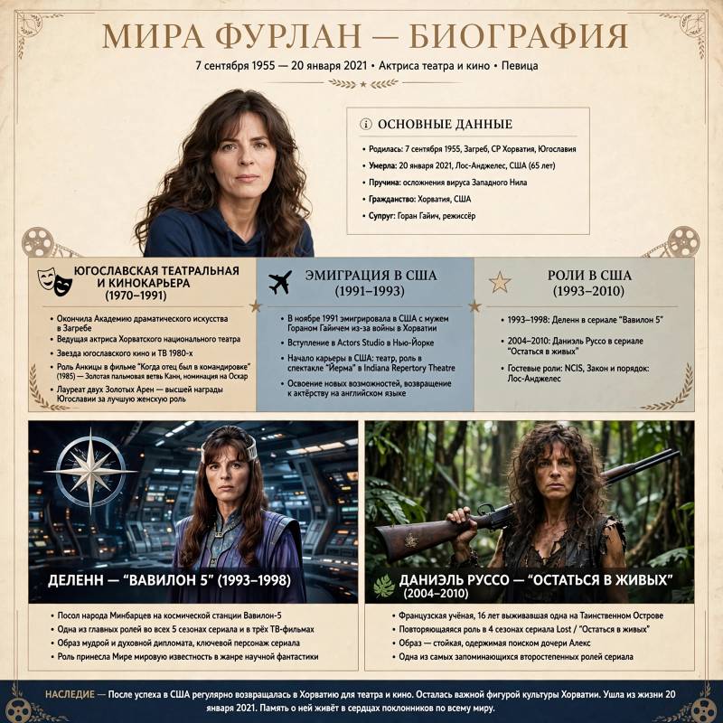 Мира Фурлан: от югославской сцены до «Вавилона-5» и «Остаться в живых»