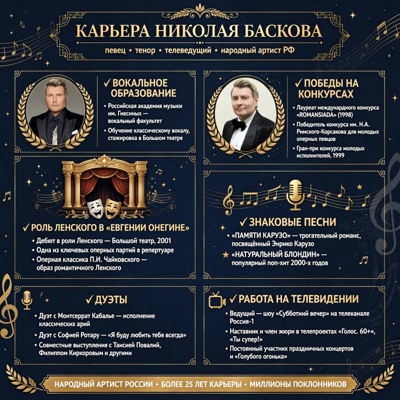 Музыкальная карьера Николая Баскова: опера, эстрадные хиты и главные этапы