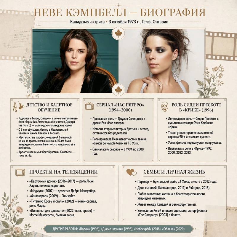 Нив Кэмпбелл: биография, путь к славе и главные роли
