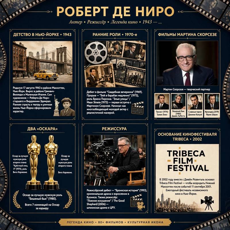 От первых ролей к Голливуду: как Роберт Де Ниро построил карьеру