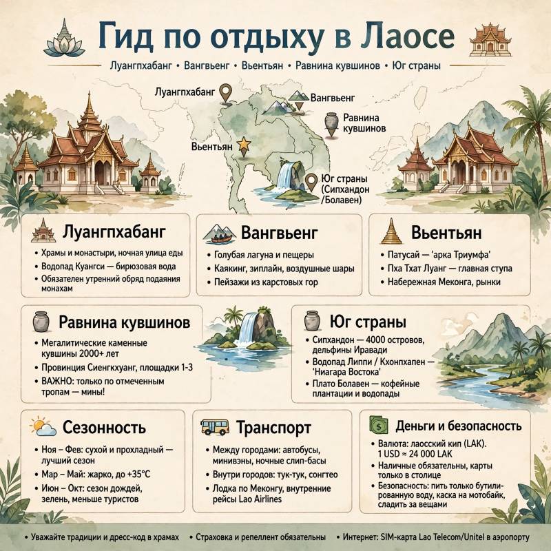Отдых в Лаосе: куда поехать и что учесть перед поездкой
