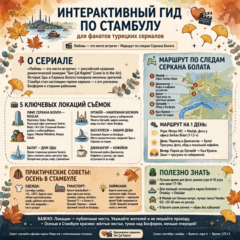 По следам Серкана Болата: интерактивный гид по осеннему Стамбулу для фанатов турецких сериалов