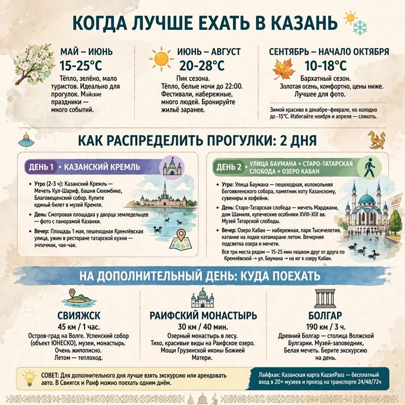 Поездка в Казань: когда ехать и что включить в маршрут
