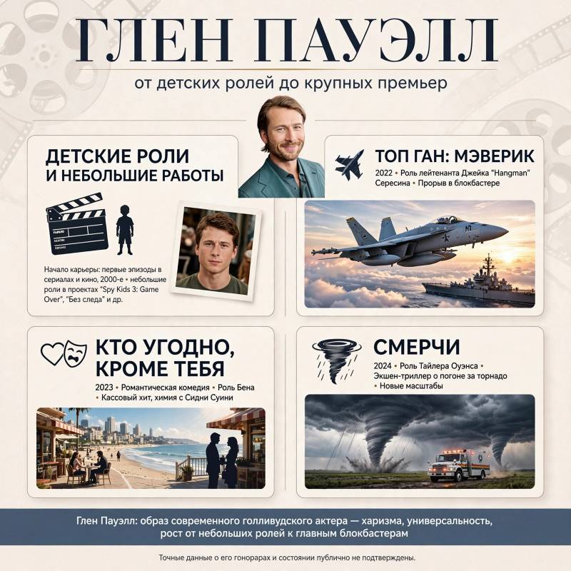 Путь к славе: как Глен Пауэлл стал звездой кино и сколько он заработал