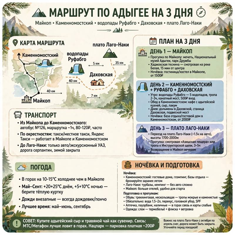 Путешествие в Адыгею: маршрут на несколько дней и полезные детали