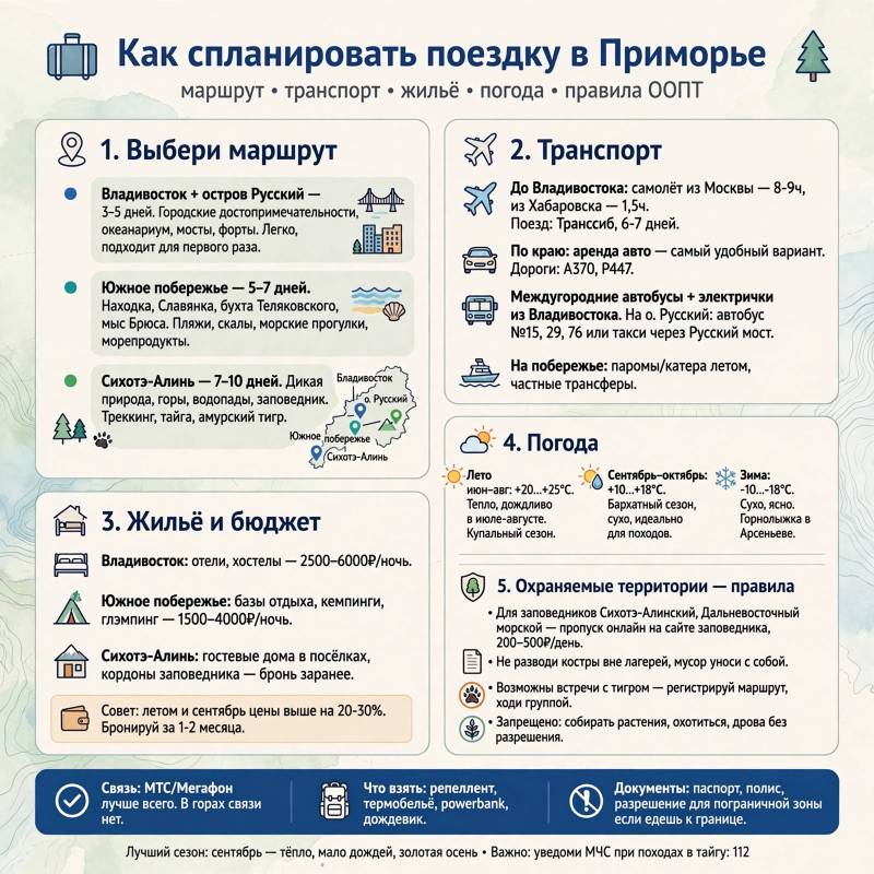 Путешествие в Приморье: как спланировать маршрут и не потерять время в дороге