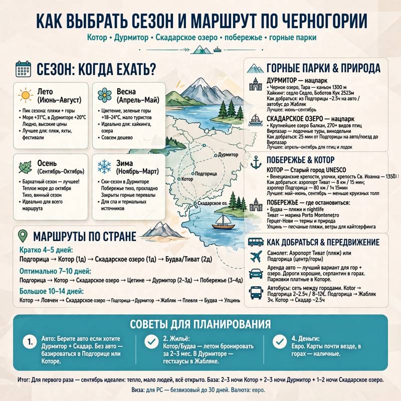 Путеводитель по Черногории: как спланировать поездку и что увидеть