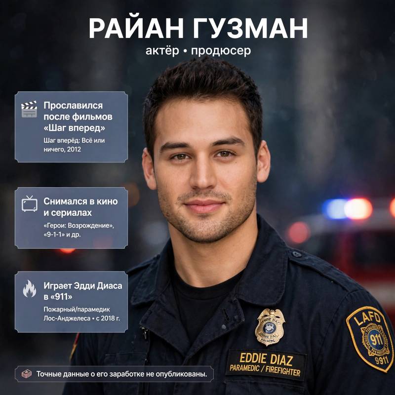 Райан Гузман: путь от «Шага вперед» к сериалу «911» и что известно о его заработке