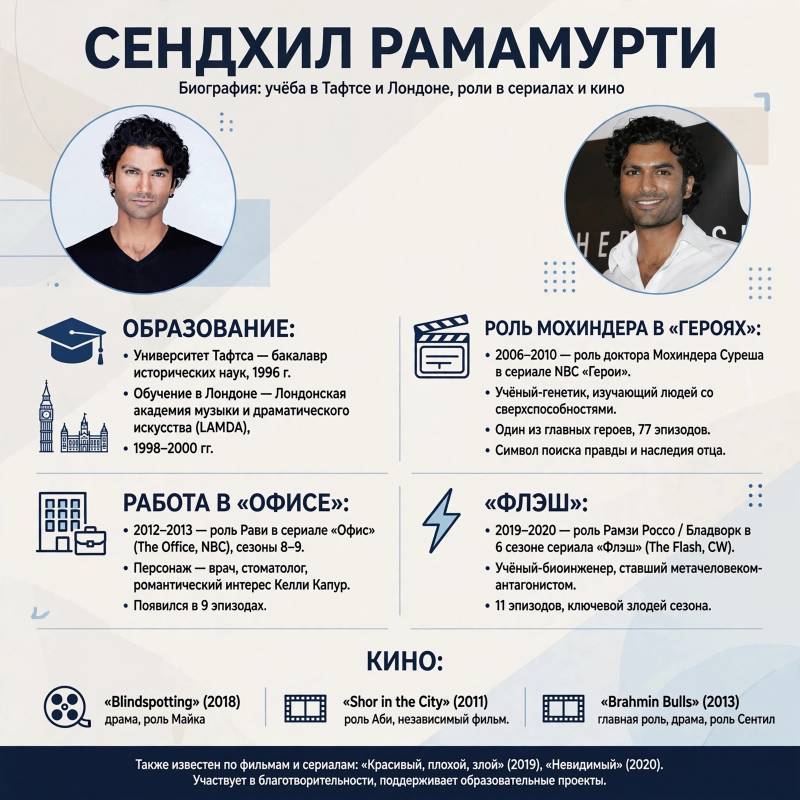 Сендхил Рамамурти: биография, «Герои» и главные роли в кино