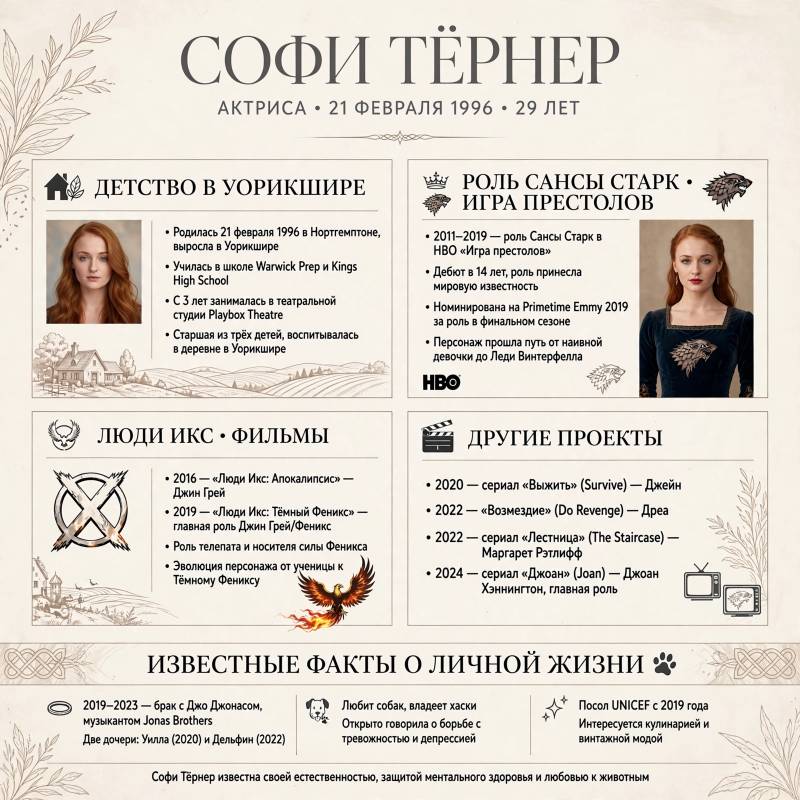 Софи Тёрнер: биография, карьера и личная жизнь актрисы