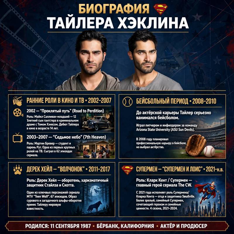 Тайлер Хэклин: от бейсбольного поля к роли Супермена