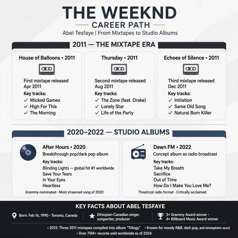 The Weeknd: главные песни, путь от микстейпов до стадионов и интересные факты