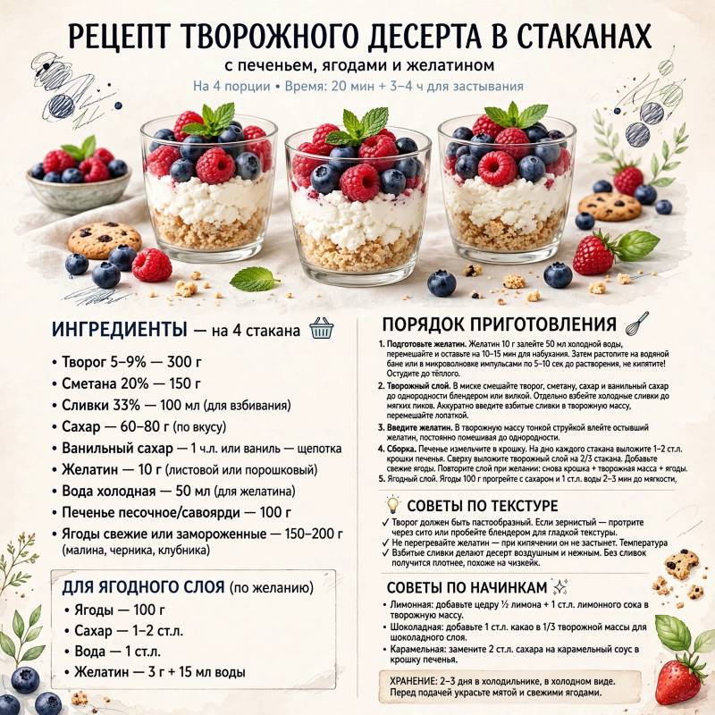 Творожный десерт в стаканах: проверенный рецепт и советы