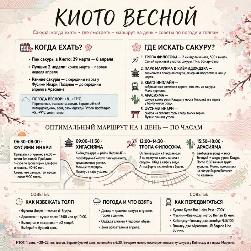 Весенний Киото: когда ехать и как составить маршрут