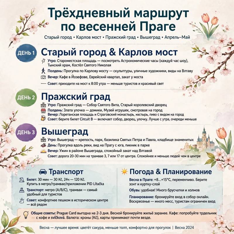 Весенняя Прага: маршрут на три дня и детали, которые стоит учесть
