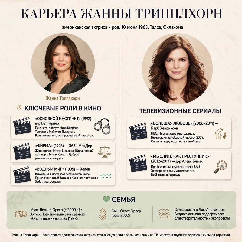 Жанна Трипплхорн: фильмы, личная жизнь и путь от «Основного инстинкта» к «Большой любви»